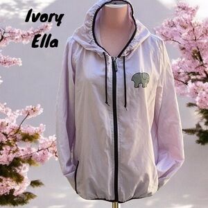 IVORY ELLA WOMENS LIGHT WEIGHT WIND BREAKER ZIP UP JACKET MEDIUM LIGHT PURPLE
